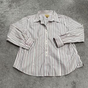 Gold Label Non Iron Shirt Womens 18 Multi Striped Long Sleeve Button Down Cotton